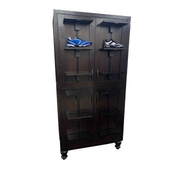 Dark Mahogany Shoe Cabinet Display