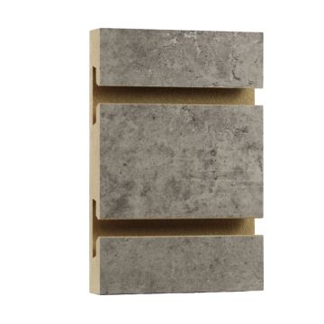 Urban Concrete Melamine Slatwall- 6"OC